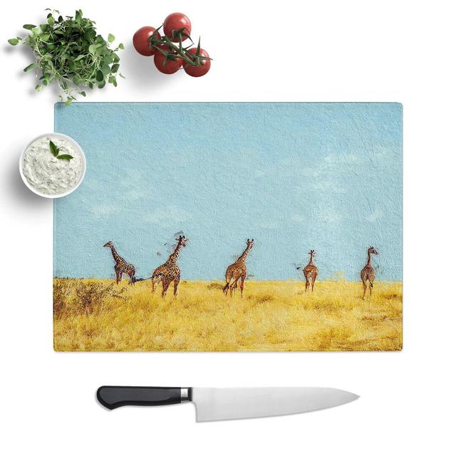 Glass Giraffes Chopping Board East Urban Home Size: 39 cm W x 28.5 cm L on Productcaster.