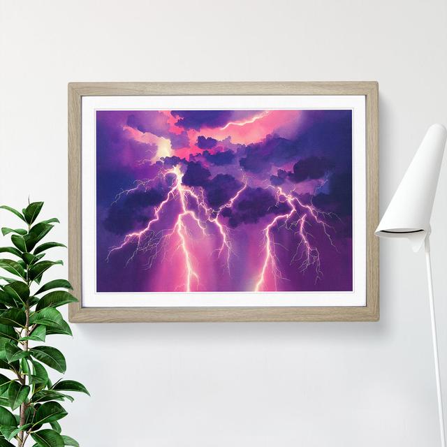 Watercolour Lightning Vol.3 - Picture Frame Graphic Art 17 Stories Size: 34cm H x 46cm W x 2cm D, Frame Colour: Oak on Productcaster.