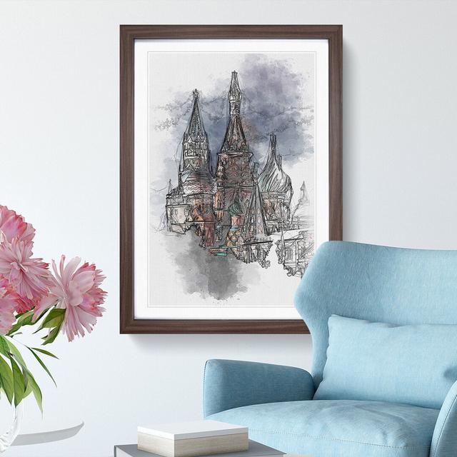 The Kremlin in Moscow Russia - Picture Frame Painting Print East Urban Home Format: Walnut Framed, Size: 63cm H x 45cm W x 2cm D on Productcaster.