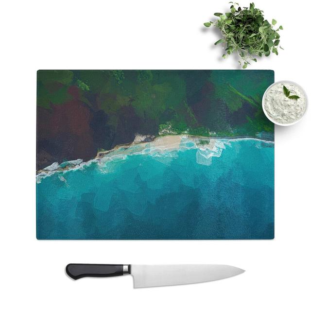 Tempered Glass Beach in Hawaii Chopping Board East Urban Home Size: 39 cm W x 28.5 cm L on Productcaster.