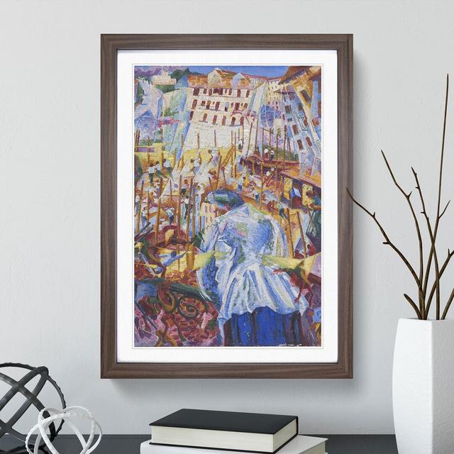 Street Enters the House by Umberto Boccioni - Picture Frame Painting East Urban Home Size: 65cm H x 48cm W x 2cm D, Frame Option: Walnut on Productcaster.