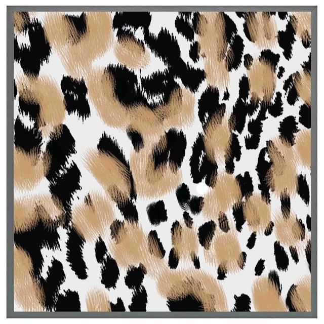 Edesville Leopard Spots Print - Print Latitude Run Size: 76cm H x 76cm W x 4cm D, Frame Colour: Grey Framed on Productcaster.