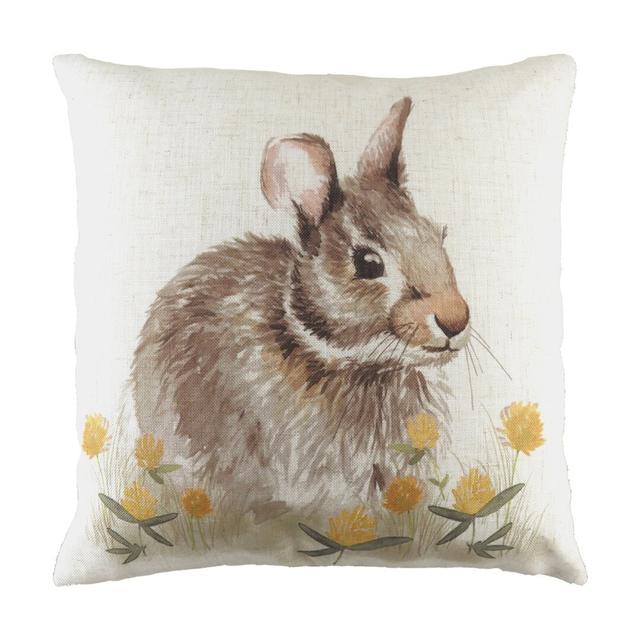 Fragoso Woodland Hare Square Throw Cushion Brambly Cottage Fill Material: Feathers on Productcaster.