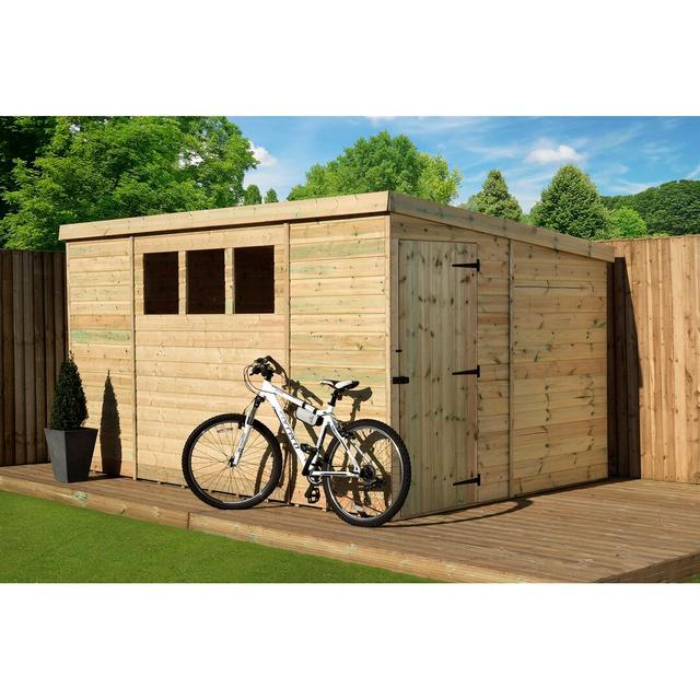 8 Ft. W x 12 Ft. D Shiplap Pent Wooden Shed Empire Sheds Ltd on Productcaster.