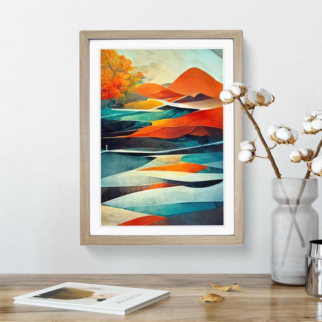 Meadow Landscape Abstract No.2 - Picture Frame Graphic Art Metro Lane Size: 46cm H x 34cm W, Frame Colour: Beige on Productcaster.