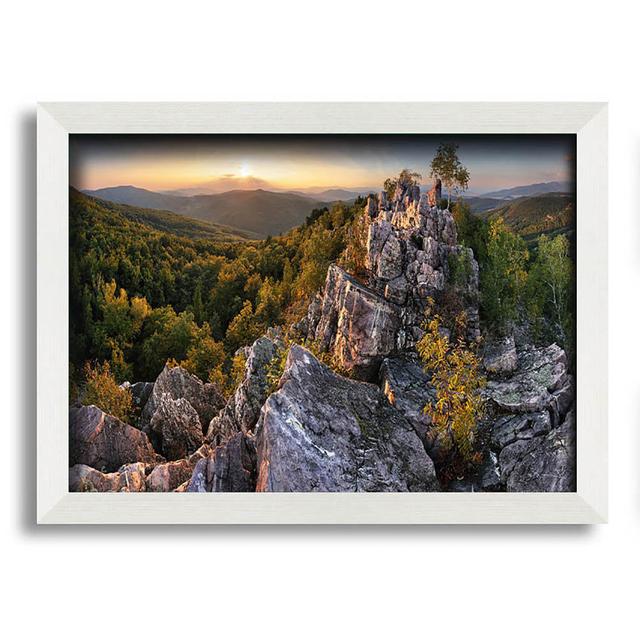 Rocky Forest Mountain - Single Picture Frame Art Prints Alpen Home Size: 29.7cm H x 42cm W x 10cm D on Productcaster.