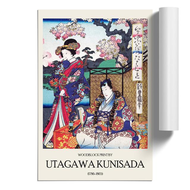 Beneath the Cherry Tree by Utagawa Kunisada - Unframed Painting East Urban Home Size: 59cm H x 42cm W x 0.1cm D on Productcaster.