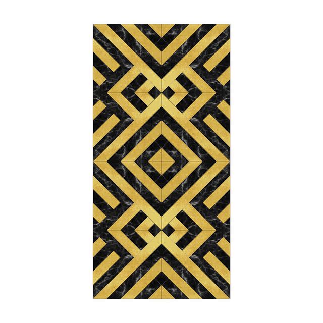 Giorgo Geometric Yellow/Black Indoor / Outdoor Area Rug East Urban Home Rug Size: Rectangle 100 x 200cm on Productcaster.