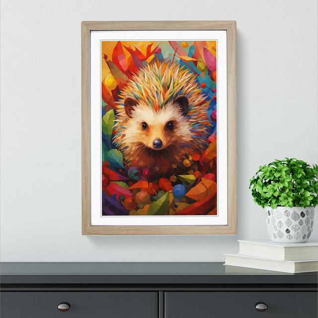 Hedgehog Orphism - Single Picture Frame Print on Wood Alpen Home on Productcaster.