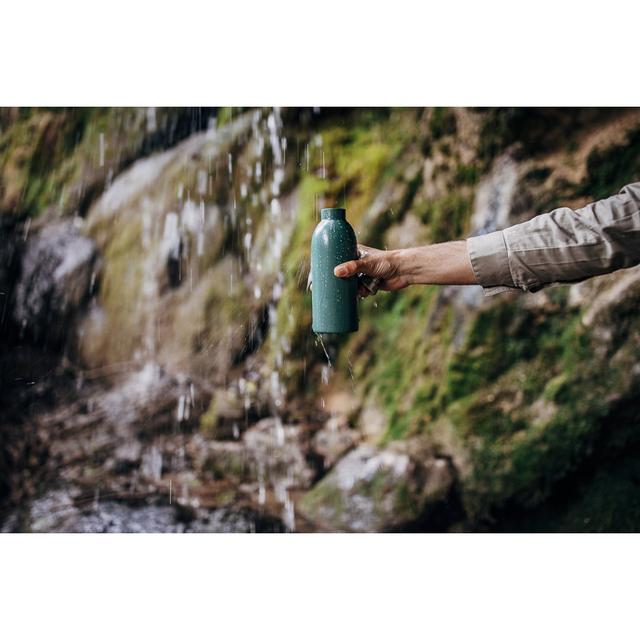 Hiker Refills His Stainless Steel Bottle With Clean And Fresh Water by South_agency - No Frame Art Prints on Canvas 17 Stories Size: 20cm H x 30cm W on Productcaster.