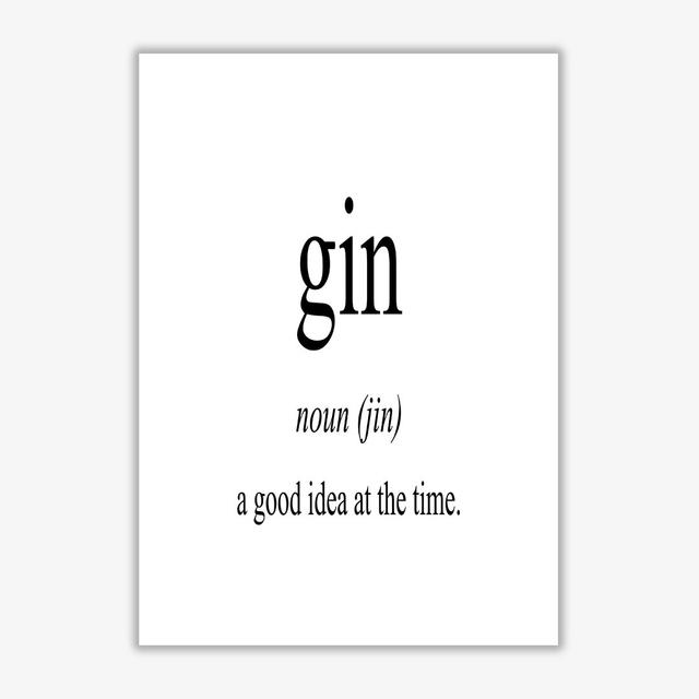 The Meaning of Gin - Typography Print on Paper East Urban Home Size: 42 cm H x 30 cm W x 1 cm D, Format: No Frame on Productcaster.