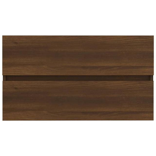 Krustan 80Cm Wall Mounted Single Bathroom Vanity Base Only Latitude Run Finish: Brown Oak on Productcaster.