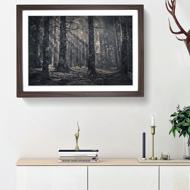 Pine Tree Forest - Picture Frame Graphic Art Print East Urban Home Size: 27cm H x 36cm W x 2cm D, Format: Walnut Framed on Productcaster.