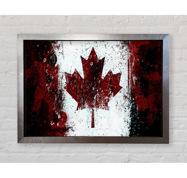 Canadian Grunge Flag - Single Picture Frame Art Prints Borough Wharf Size: 59.7cm H x 84.1cm W x 3.4cm D on Productcaster.