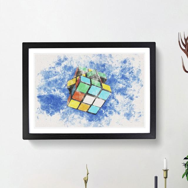 The Rubik Cube - Picture Frame Painting Print East Urban Home Size: 62cm H x 87cm W x 2cm D, Frame Option: Black Framed on Productcaster.