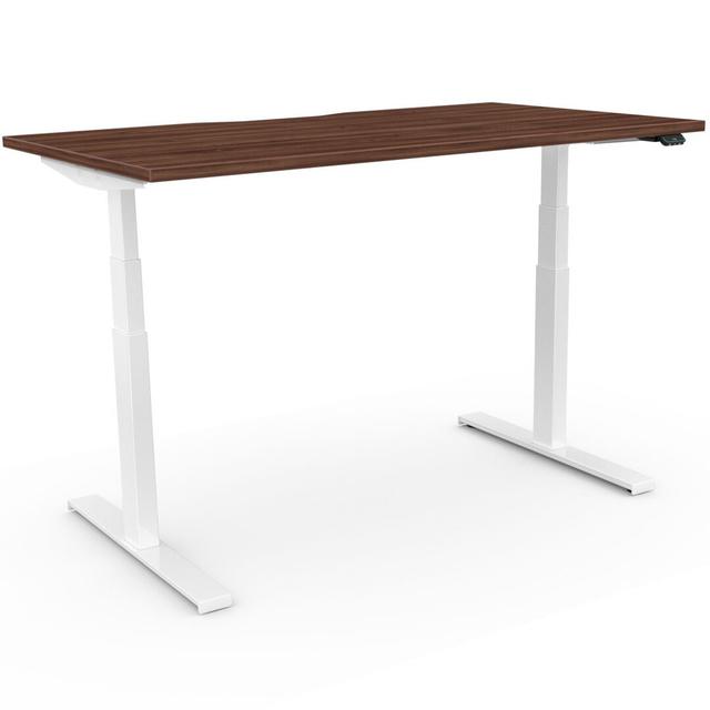 Arnesia Pro Height Adjustable Standing Desk 17 Stories Frame Colour: White, Size: 123cm H x 180cm W x 80cm D, Top Colour: Tiepolo Walnut on Productcaster.