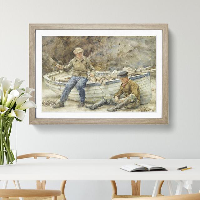 Bailling a Spiller by Henry Scott Tuke - Picture Frame Painting East Urban Home Frame Option: Oak Framed, Size: 36cm H x 48cm W x 2cm D on Productcaster.