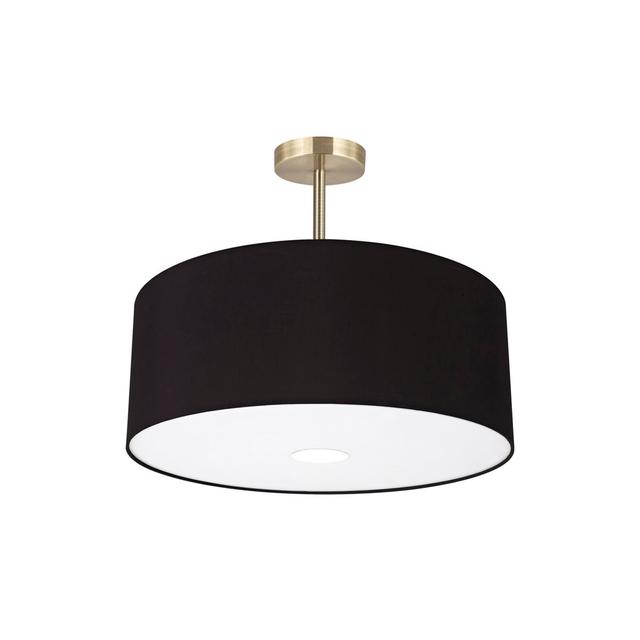 1-Light Drum Pendant Deco Finish: Antique Brass, Size: 20cm H x 50cm W x 50cm D, Shade Colour: Midnight Black on Productcaster.