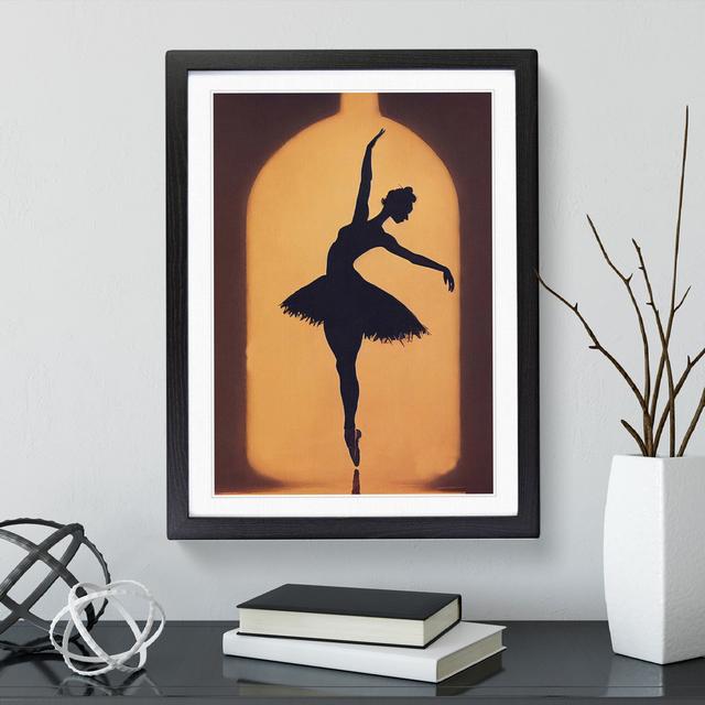 Ballerina in a Bottle - Picture Frame Painting Rosdorf Park Frame Colour: Black Framed, Size: 46cm H x 34cm W x 2cm D on Productcaster.