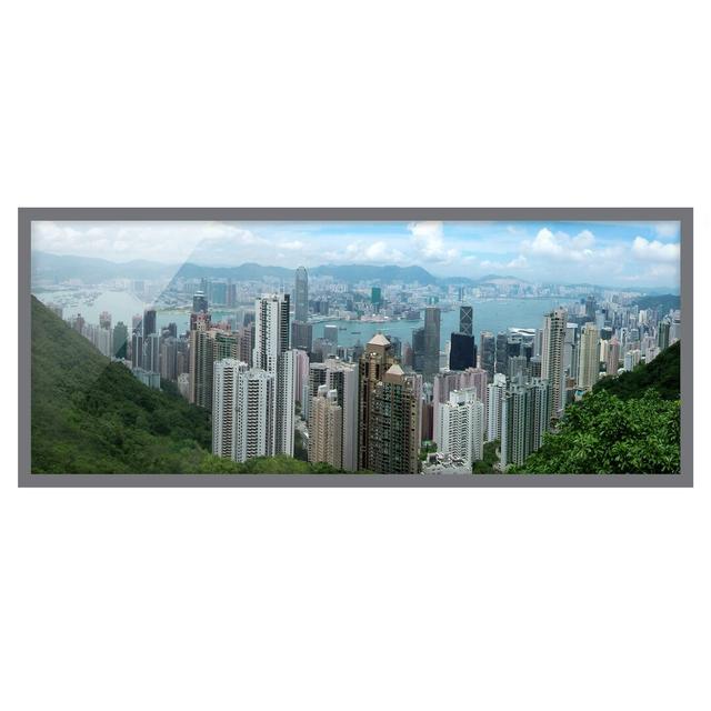 Watching Hong Kong - Picture Frame Graphic Art Ebern Designs Size: 40cm H x 100cm W x 2cm D, Frame Option: Grey Framed on Productcaster.