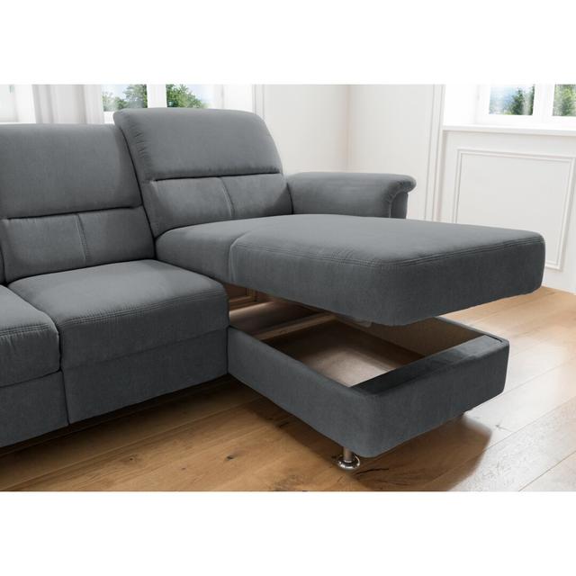 Ecksofa Gironde mit Relaxfunktion Lark Manor Polsterfarbe: Grau, Ausrichtung: Rechtsseitiges Ecksofa on Productcaster.