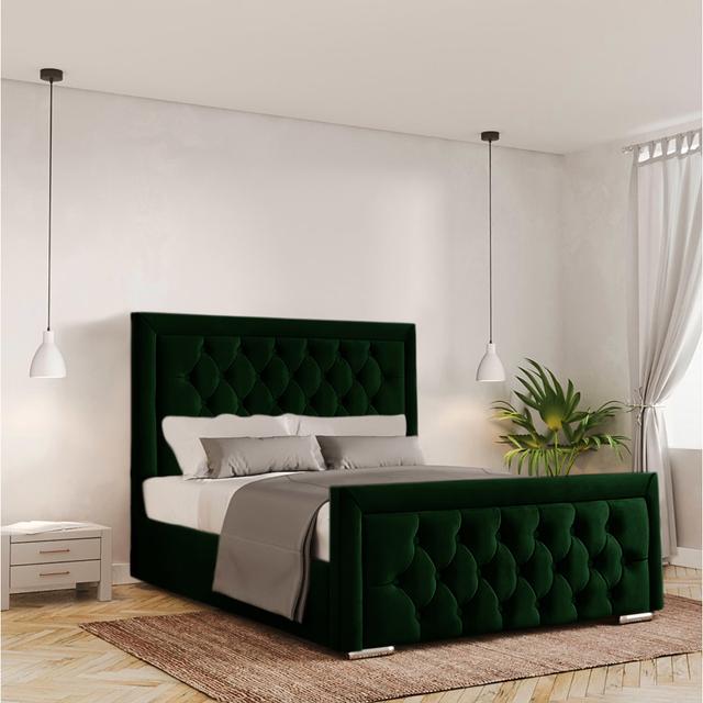 Adasyn Upholstered Storage Bed Fairmont Park Size: Single (3'), Colour: Emerald on Productcaster.