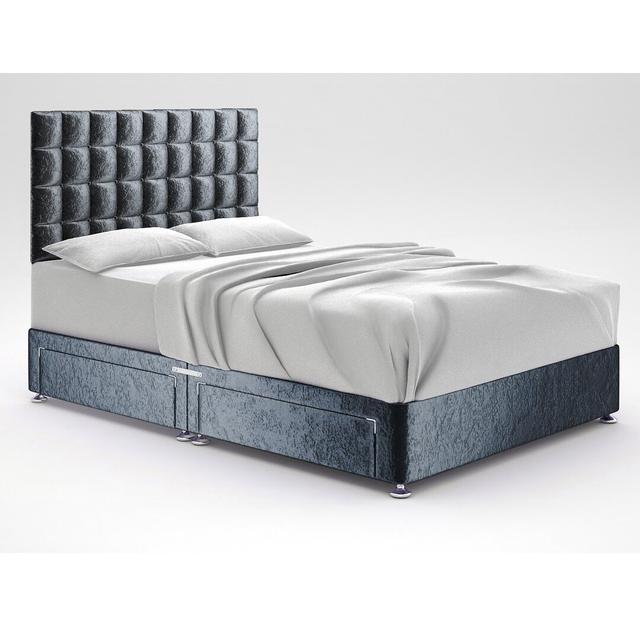 Stephanne Divan Bed Base 17 Stories Storage Type: 4 Drawers, Colour: Denim, Size: King (5') on Productcaster.