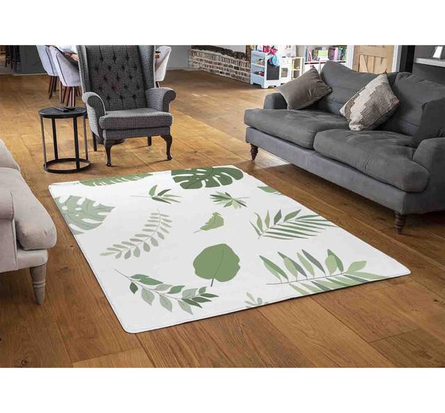 Muadh White/Green Area Rug East Urban Home Rug Size: Rectangle 140 x 200cm on Productcaster.