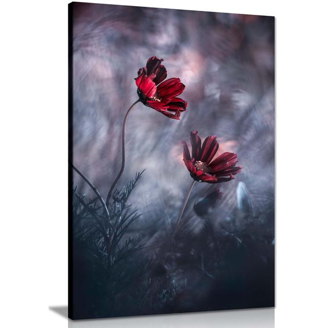 Panther Print Fine Art Prints Red Flowers Floral Garden Bokeh Artistic Framed Canvas Print, Pictures For Home Walls, Bedroom, Living Room & Bathroom D on Productcaster.