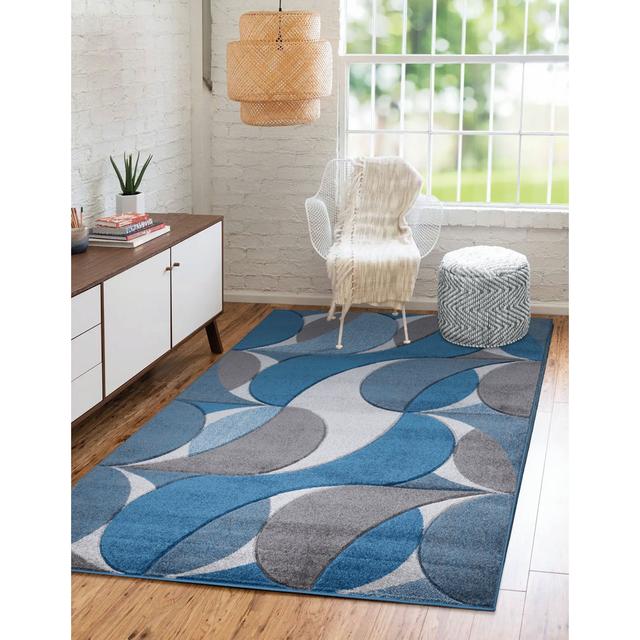 Branca Blue/Grey Area Rug Metro Lane Rug Size: Rectangle 200 x 290cm on Productcaster.