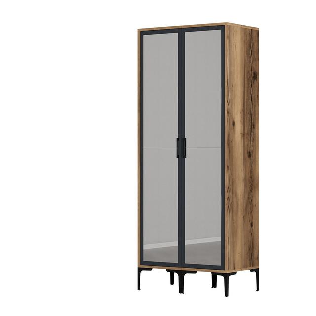 Berend 2 Door Wardrobe Brayden Studio Finish: Walnut/Anthracite on Productcaster.