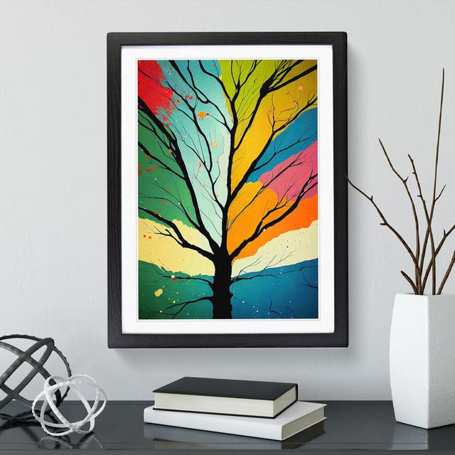 Vibrant Abstract Trees No.3 - Single Picture Frame Painting Marlow Home Co. Frame Colour: Black , Size: 64cm H x 46cm W x 2cm D on Productcaster.