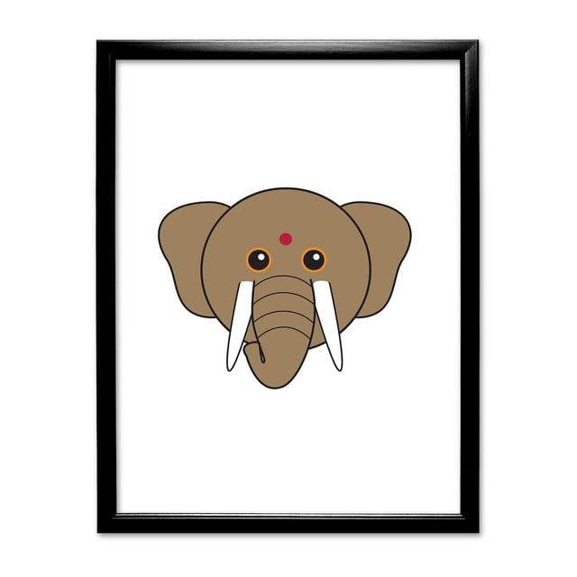 Animaru Asian Elephant Framed Graphic Art East Urban Home Frame Colour: Black on Productcaster.