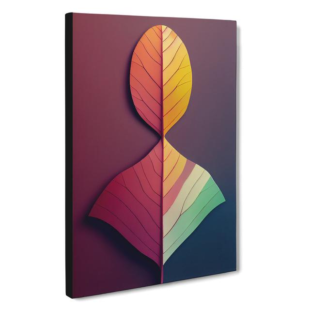 A Miraculous Leaf Abstract - Wrapped Canvas Graphic Art Marlow Home Co. Size: 60cm H x 40cm W x 3cm D on Productcaster.