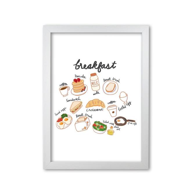 Breakfast Collection Portrait - Graphic Art Print on Paper East Urban Home Format: White Grain Frame, Size: 42 cm H x 30 cm W x 5 cm D on Productcaster.