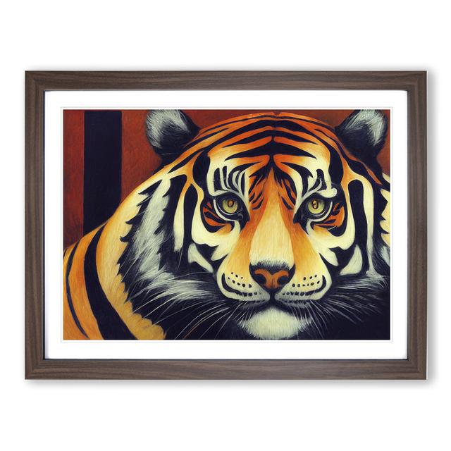 Exquisite Tiger - Picture Frame Graphic Art World Menagerie Frame Colour: Walnut, Size: 25cm H x 34cm W x 2cm D on Productcaster.