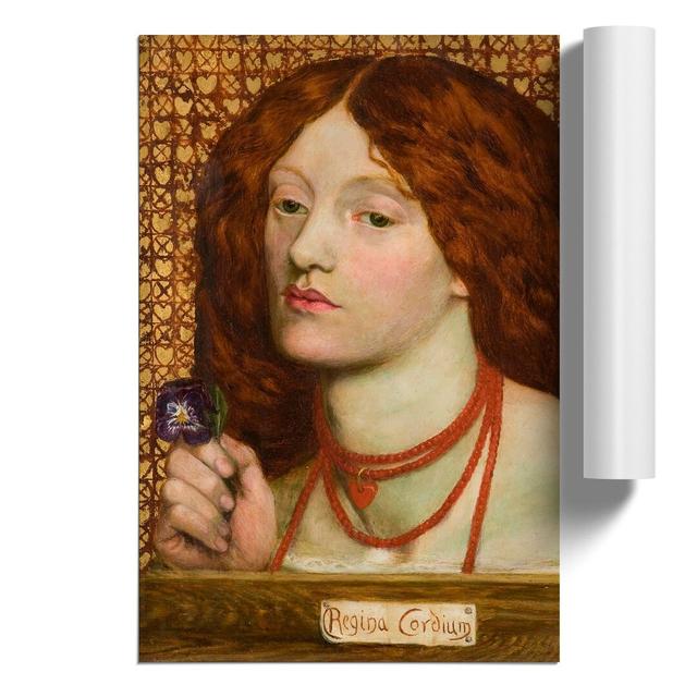 Woman With Purple Flower by Dante Gabriel Rossetti - No Frame Painting East Urban Home Size: 42cm H x 30cm W x 0.1cm D on Productcaster.