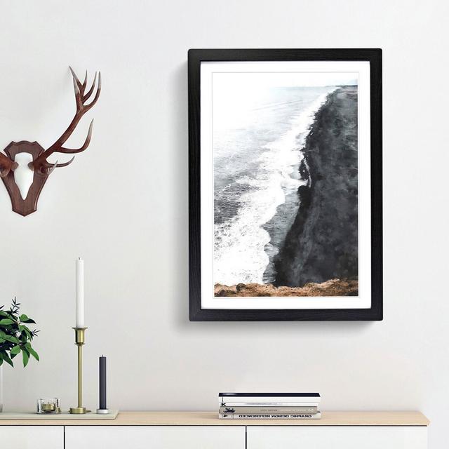 Black Sand Beach in Iceland Abstract - Picture Frame Graphic Art Print East Urban Home Frame Option: Black Framed, Size: 63cm H x 45cm W x 2cm D on Productcaster.