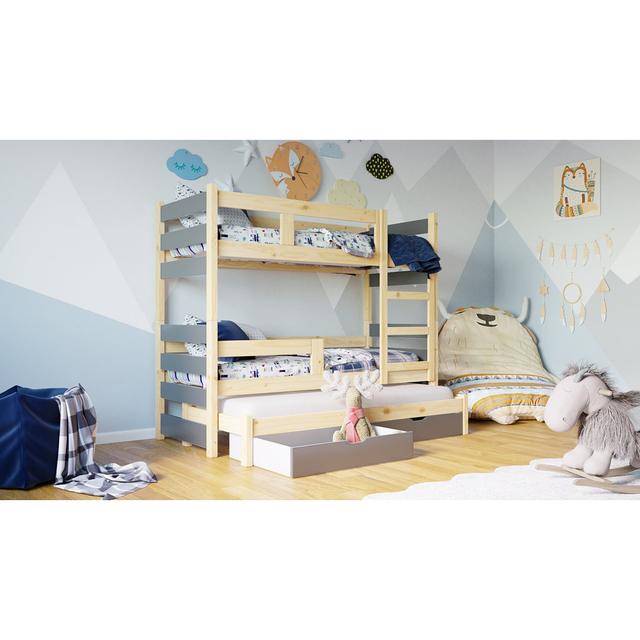 Hilmer European Toddler (80 X 180cm) 2 Drawer Standard Bunk Bed and Mattress with Trundle by Harriet Bee Harriet Bee Colour (Bed Frame): Grey/Natural on Productcaster.