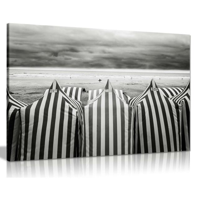 Beach Tents Summer - Wrapped Canvas Print Panther Print Size: 51cm H x 76cm W on Productcaster.