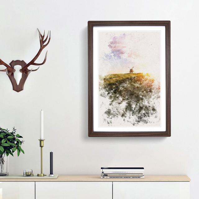 Windmill upon a Hill in Warwickshire - Picture Frame Graphic Art Print East Urban Home Frame Option: Walnut Framed, Size: 63cm H x 45cm W x 2cm D on Productcaster.