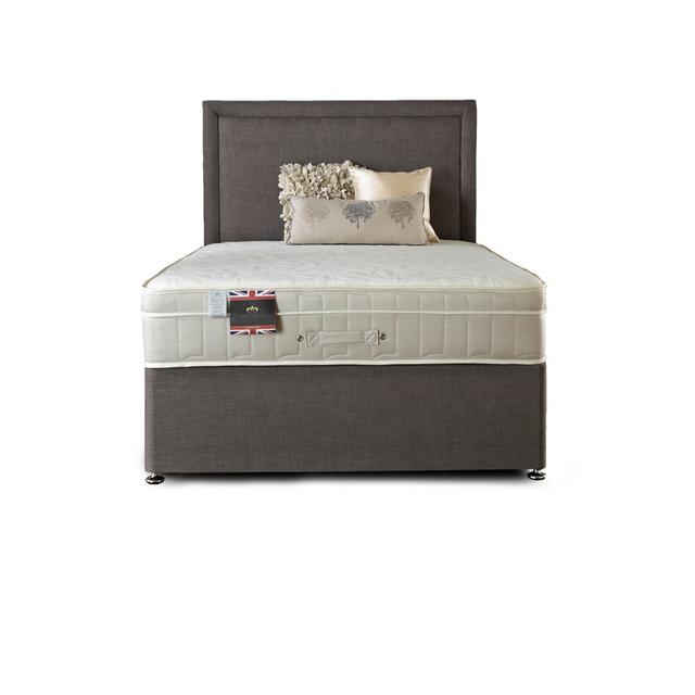 Arkin Pocket Memory Divan Bed Set Fairmont Park Size: Small Single (2'6), Storage Type: 2 Drawers, Colour: Sky Plush Velvet on Productcaster.