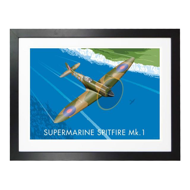 Supermarine Spitfire Mk.1 by Stephen Millership - Graphic Art Print on Paper East Urban Home Size: 33.5cm H x 43.5cm W x 2.2cm D, Frame Options: Black on Productcaster.