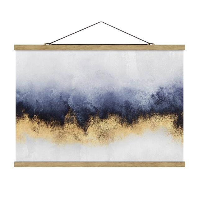 Cloudy Sky with Gold by Elisabeth Fredriksson - Painting Print Canora Grey Size: 53.5cm H x 80cm W x 0.3cm D on Productcaster.