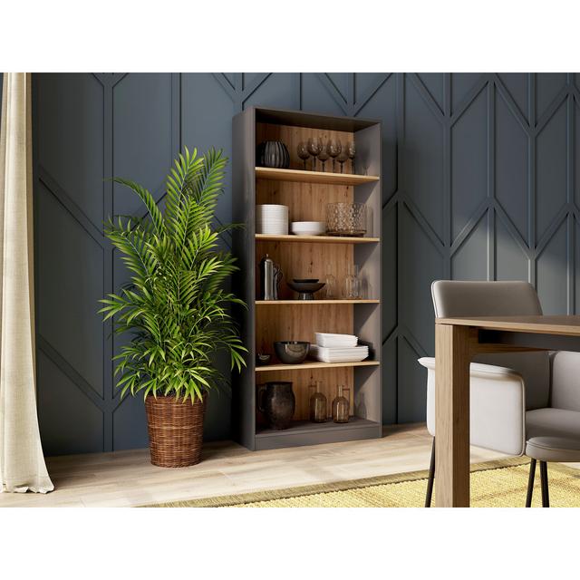 Albee Bookcase Zipcode Design Colour: Anthracite/Artisan Oak, Size: 182 cm H x 80 cm B x 32 cm T on Productcaster.