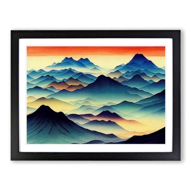 Japanese Mountains Vol.2 - Picture Frame Painting 17 Stories Frame Colour: Black, Size: 46cm H x 64cm W x 2cm D on Productcaster.