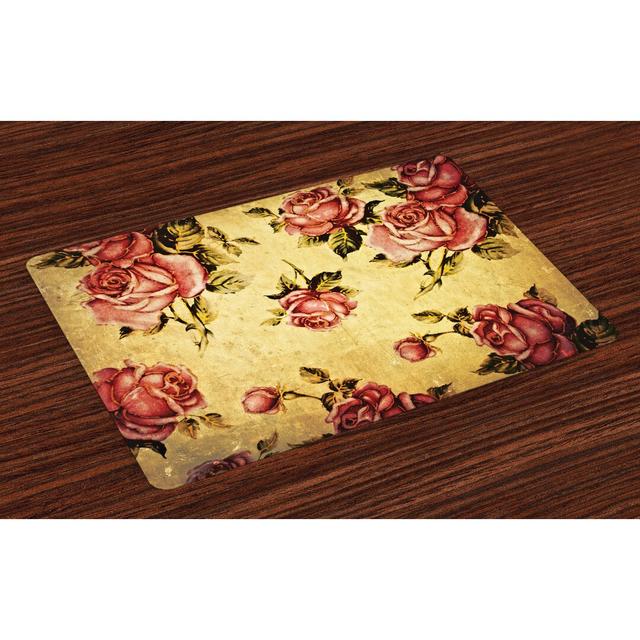 Gass Rose Victorian Style Pattern Placemat (Set of 4) Lily Manor on Productcaster.