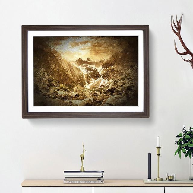 Golden Mountain Valley - Picture Frame Painting Print East Urban Home Size: 48cm H x 65cm W x 2cm D, Frame Option: Walnut Framed on Productcaster.