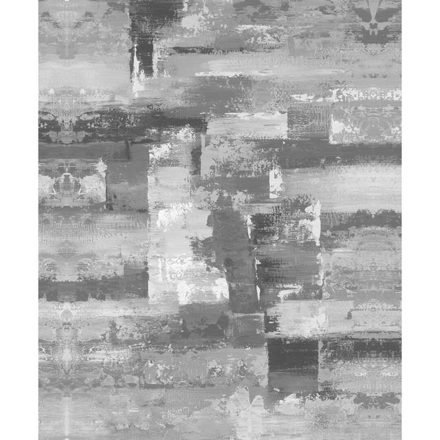 Abstract Grey Strokes - Wrapped Canvas Painting Print Ivy Bronx Size: 76cm H x 51cm W x 3.8cm D on Productcaster.