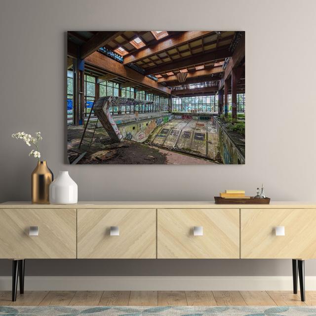 Abandoned Resort Pool, Upstate NY by Richard Berenholtz - Wrapped Canvas Painting Rosalind Wheeler Size: 70cm H x 100cm W x 4cm D on Productcaster.